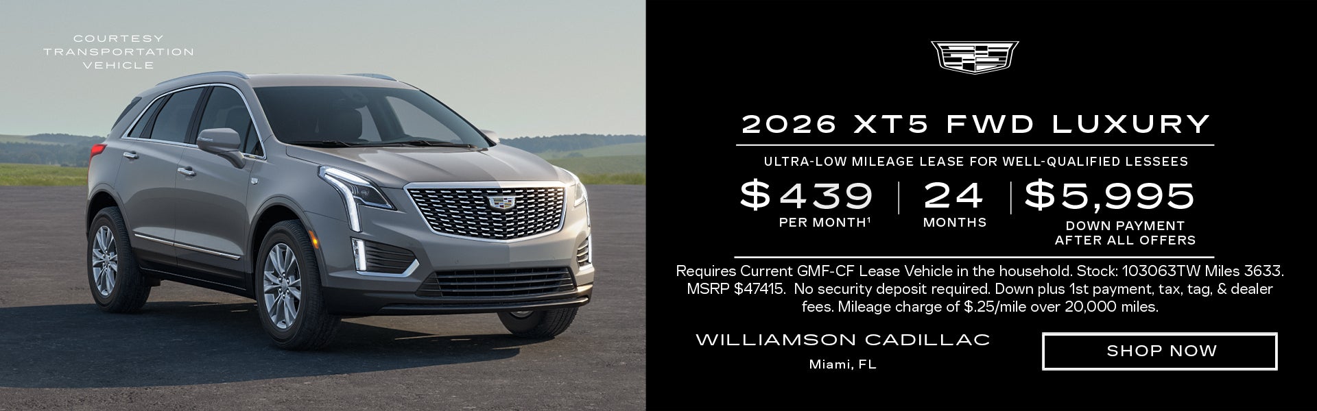 2026 Cadillac XT5 FWD Luxury $439.00 per month 24 Months