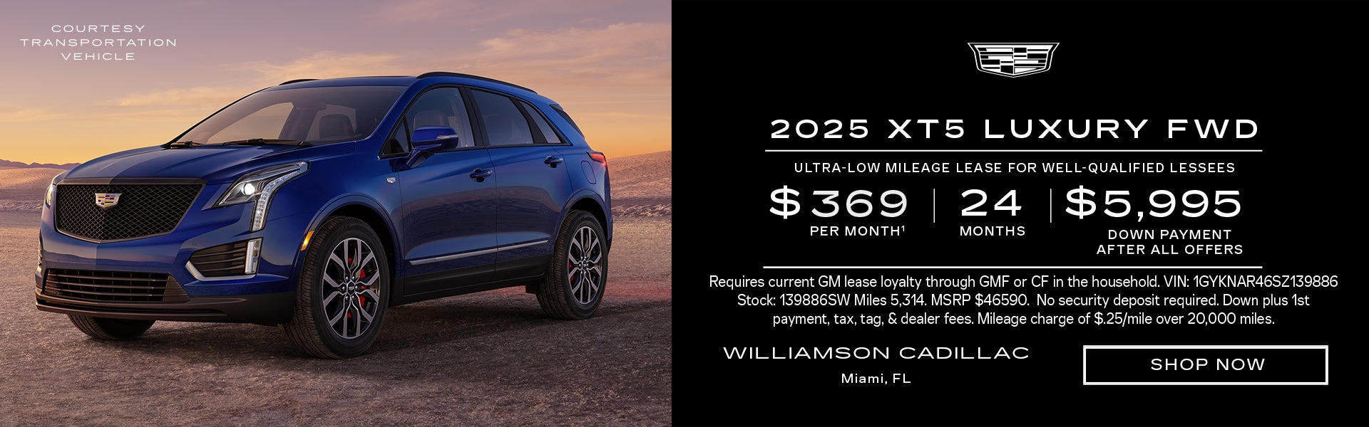 2025 Cadillac XT5 Luxury FWD $369 per month for 24 months