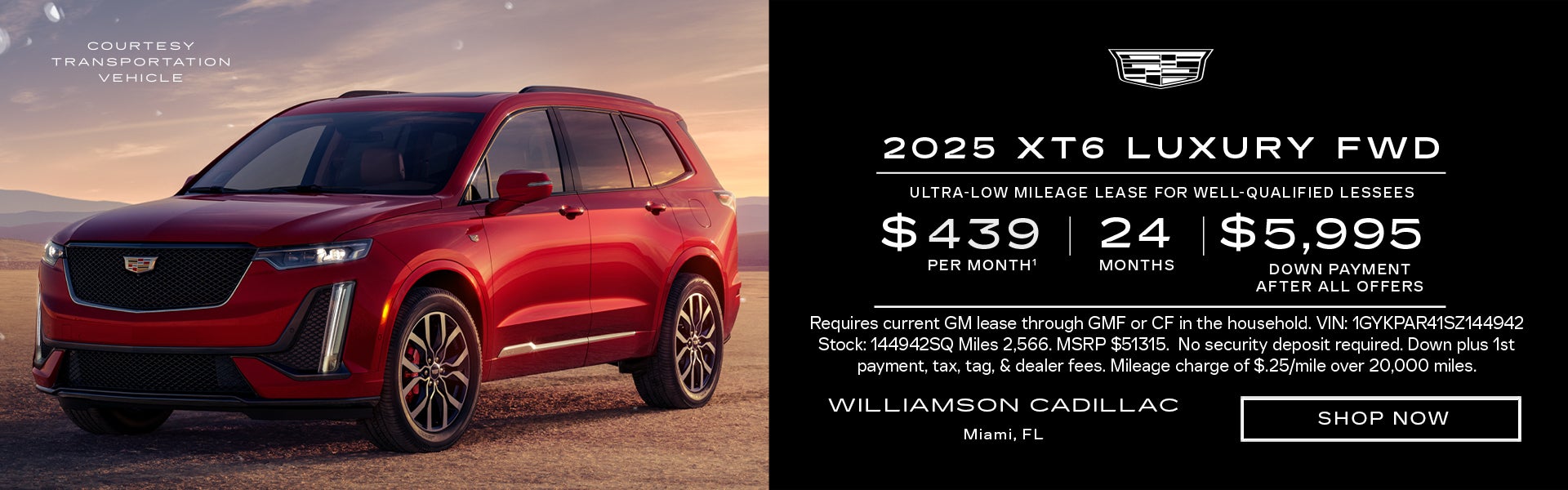 2025 Cadillac XT6 Luxury FWD $439 per month for 24 months