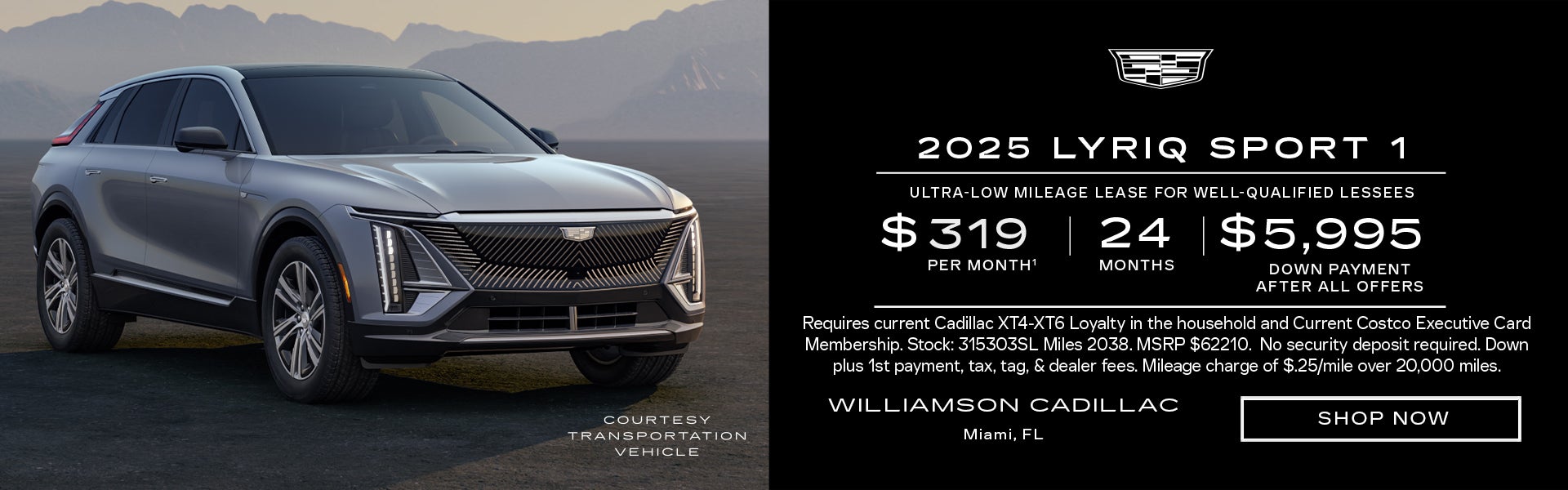 2025 Cadillac Lyriq Sport 1 $319.00 per month 24 months