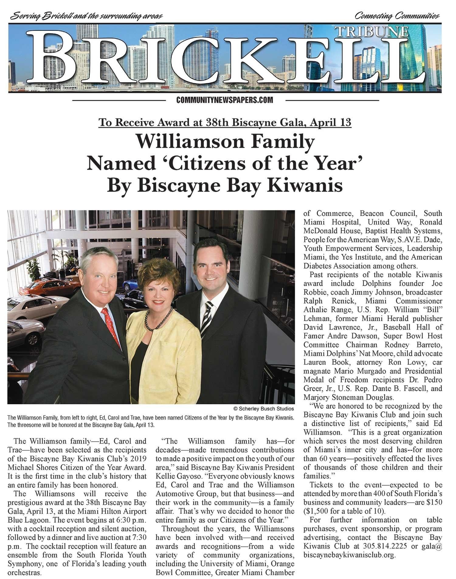 Newspaper about Williamson Cadillac's Community Involvement in Miami FL